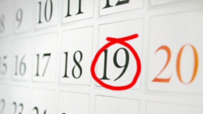 calendar 19 circled